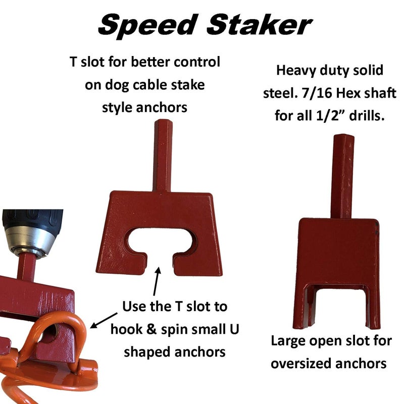 Keyfit Tools Ground Anchor Speed Staker Drill in Your Heavy Duty Spiral Ground Anchors in Seconds. Multi Functional Works On Dog Ties Tree Anchors Screw in Tent Stakes Solid Steel - Image 3